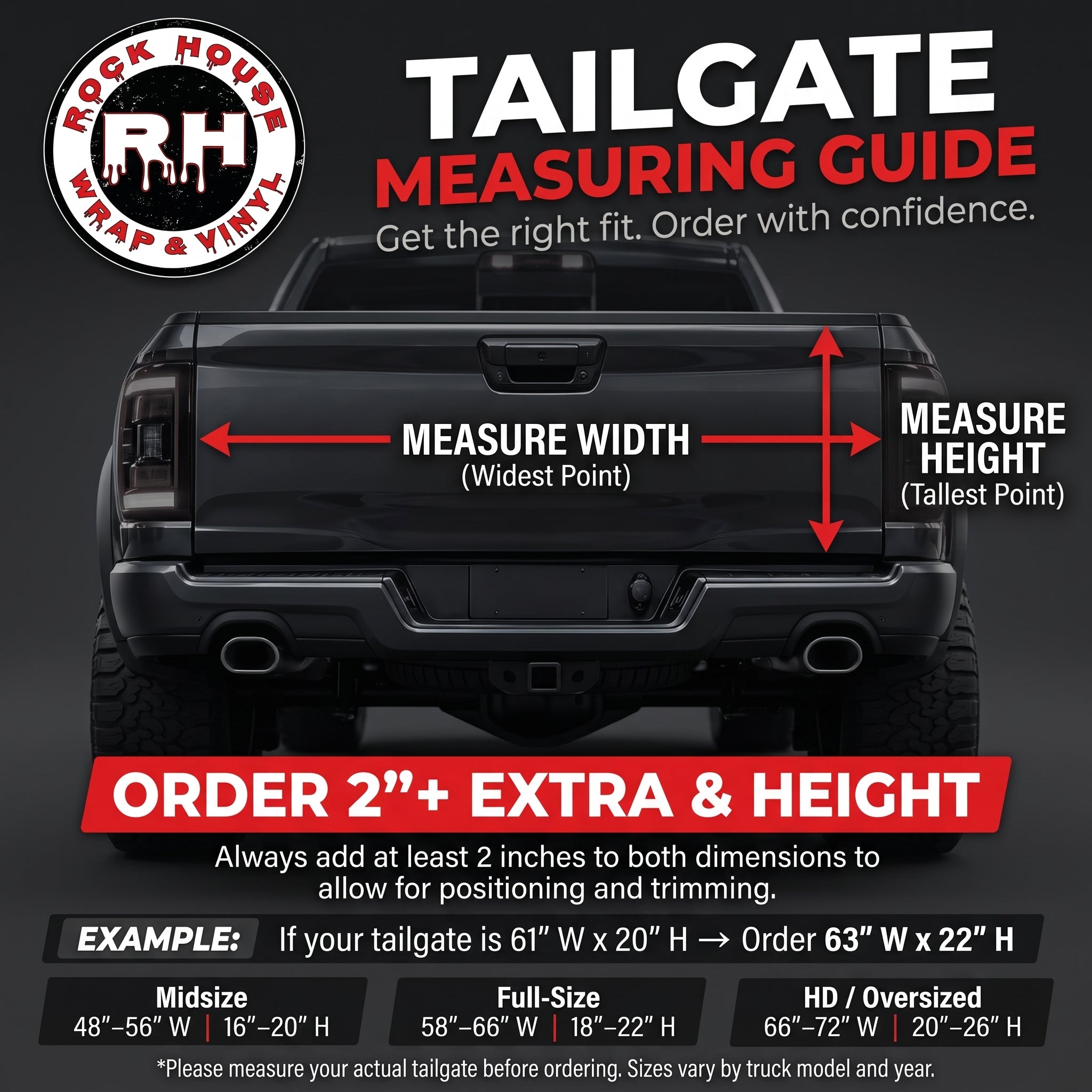 Tailgate measuring guide