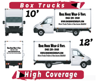 Custom business signs and vinyl lettering decals for 12' Box Truck