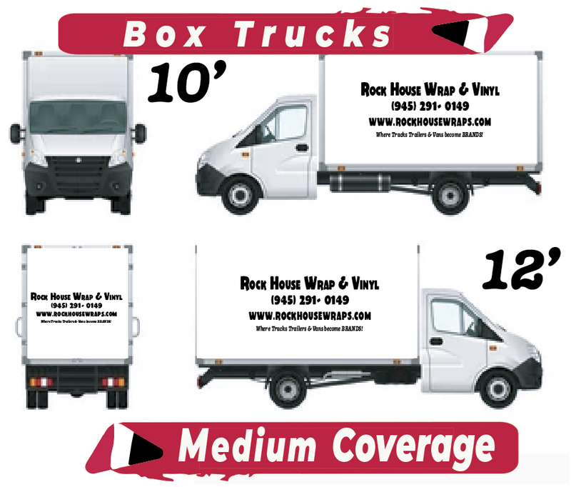 Custom business signs and vinyl lettering decals for 12' Box Truck