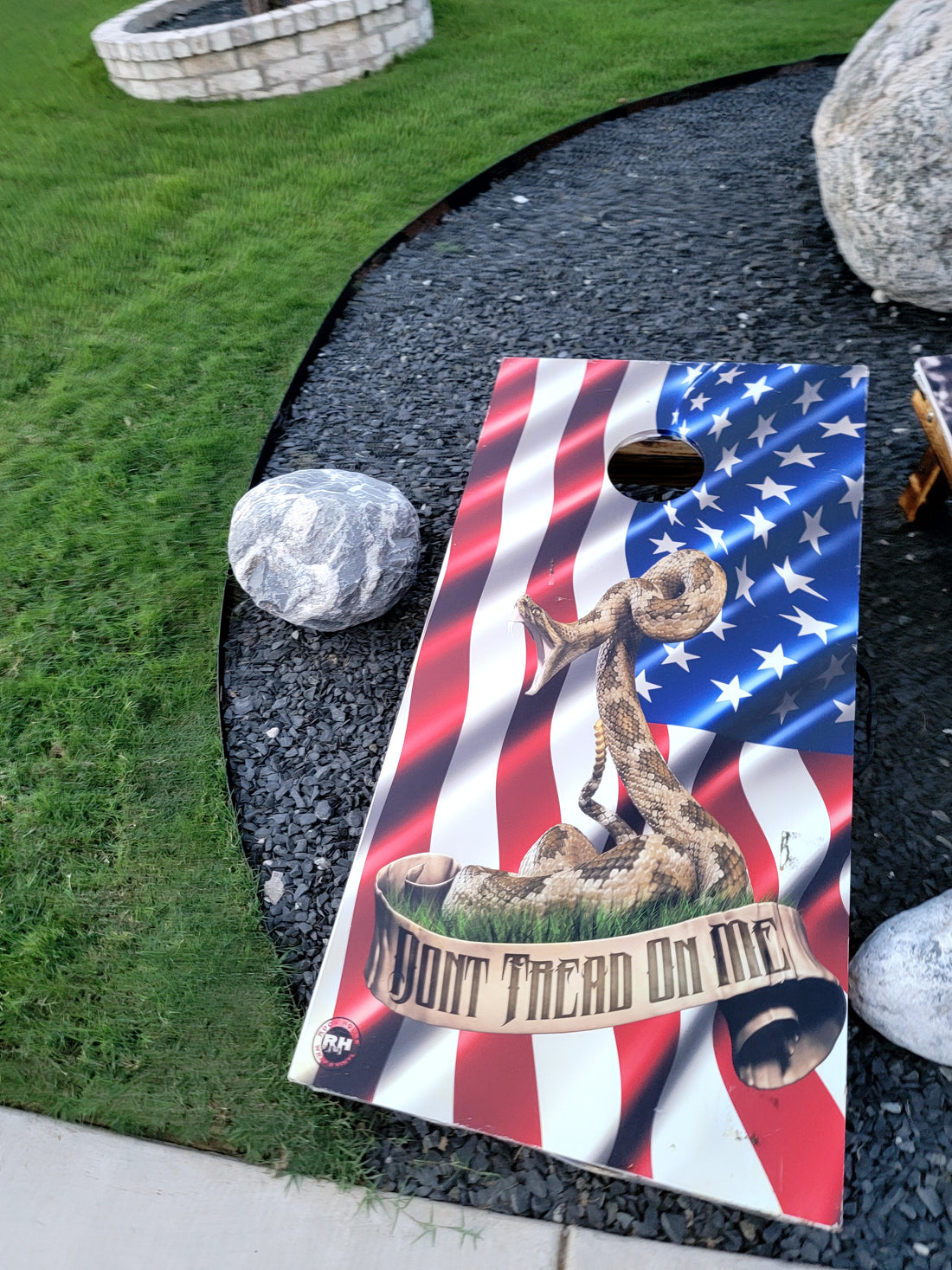 Cornhole Board Wraps(USA Dont Tread on me)