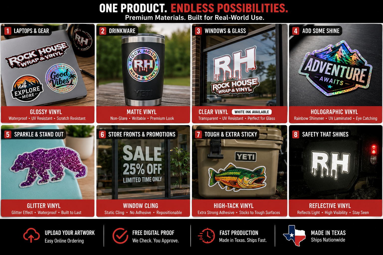 Holographic Stickers | Waterproof Rainbow Vinyl Stickers