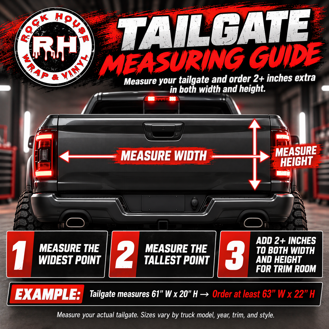 Tailgate measuring guide