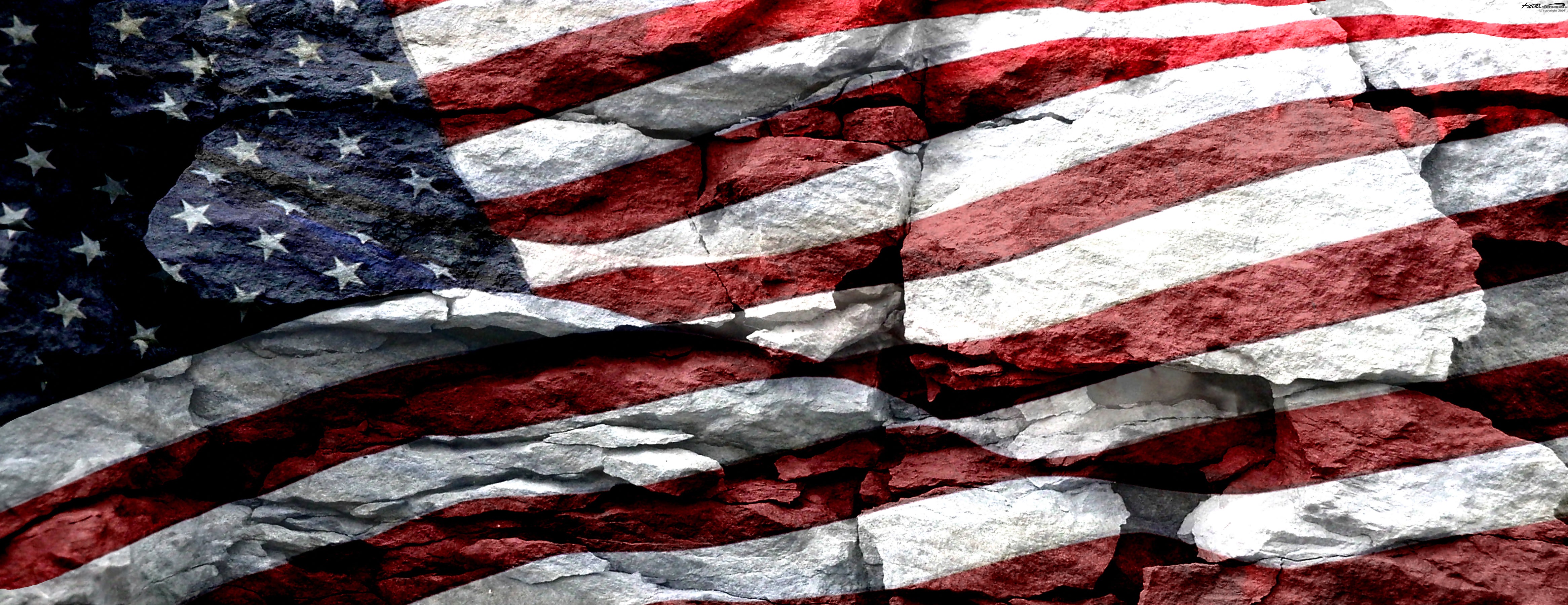 The image is a collage of various images, including the American flag, rocks, and other elements, creating a visually striking composition.