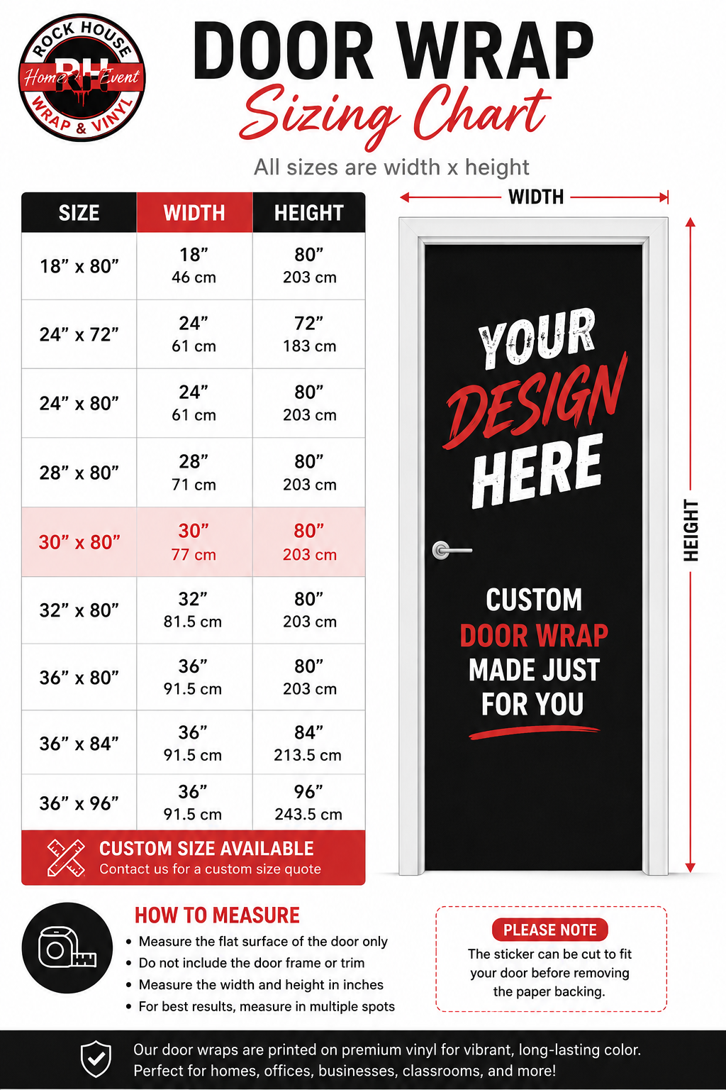 Custom Door Wrap – Upload Your Design | Peel & Stick Vinyl Decal