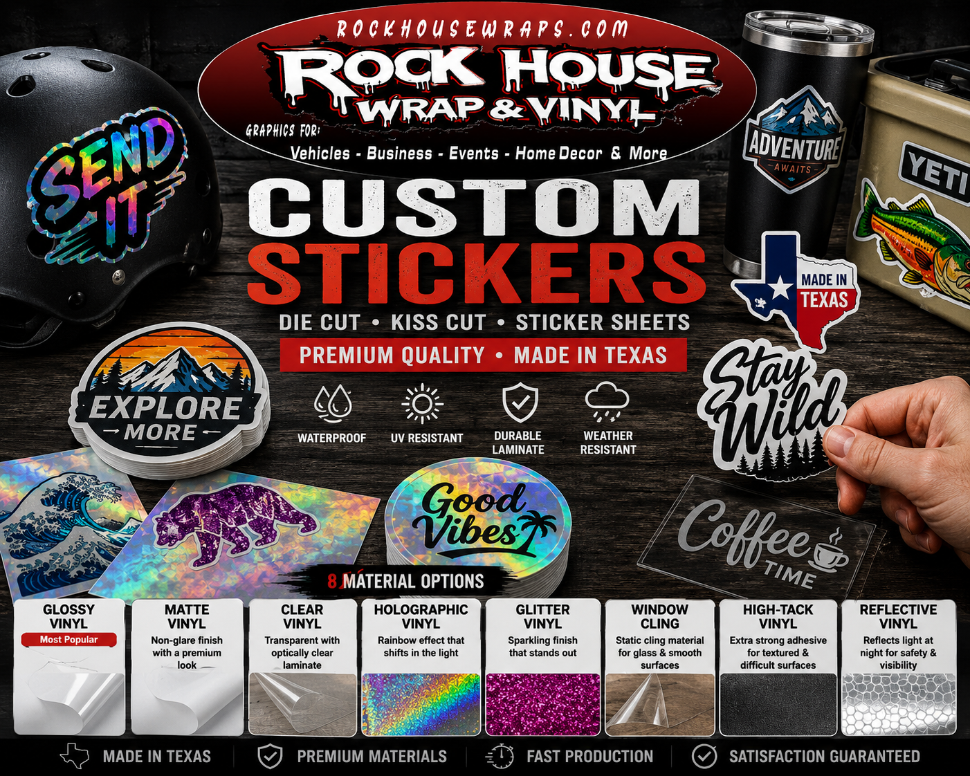 Holographic Stickers | Waterproof Rainbow Vinyl Stickers