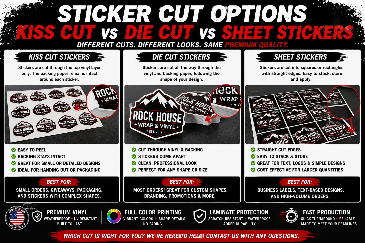 Custom Stickers | Die Cut, Kiss Cut & Sticker Sheets