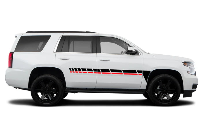 Center retro dashed lines stripes graphics decals compatible with Chevrolet Tahoe 2015-2020