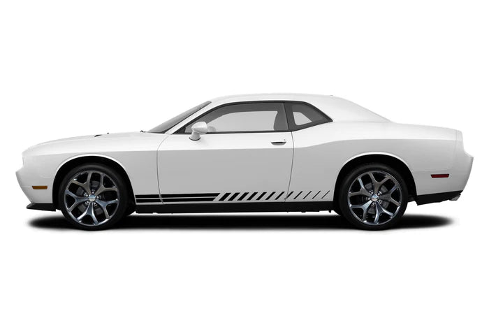 Lower side rush stripes graphics decals compatible with Dodge Challenger