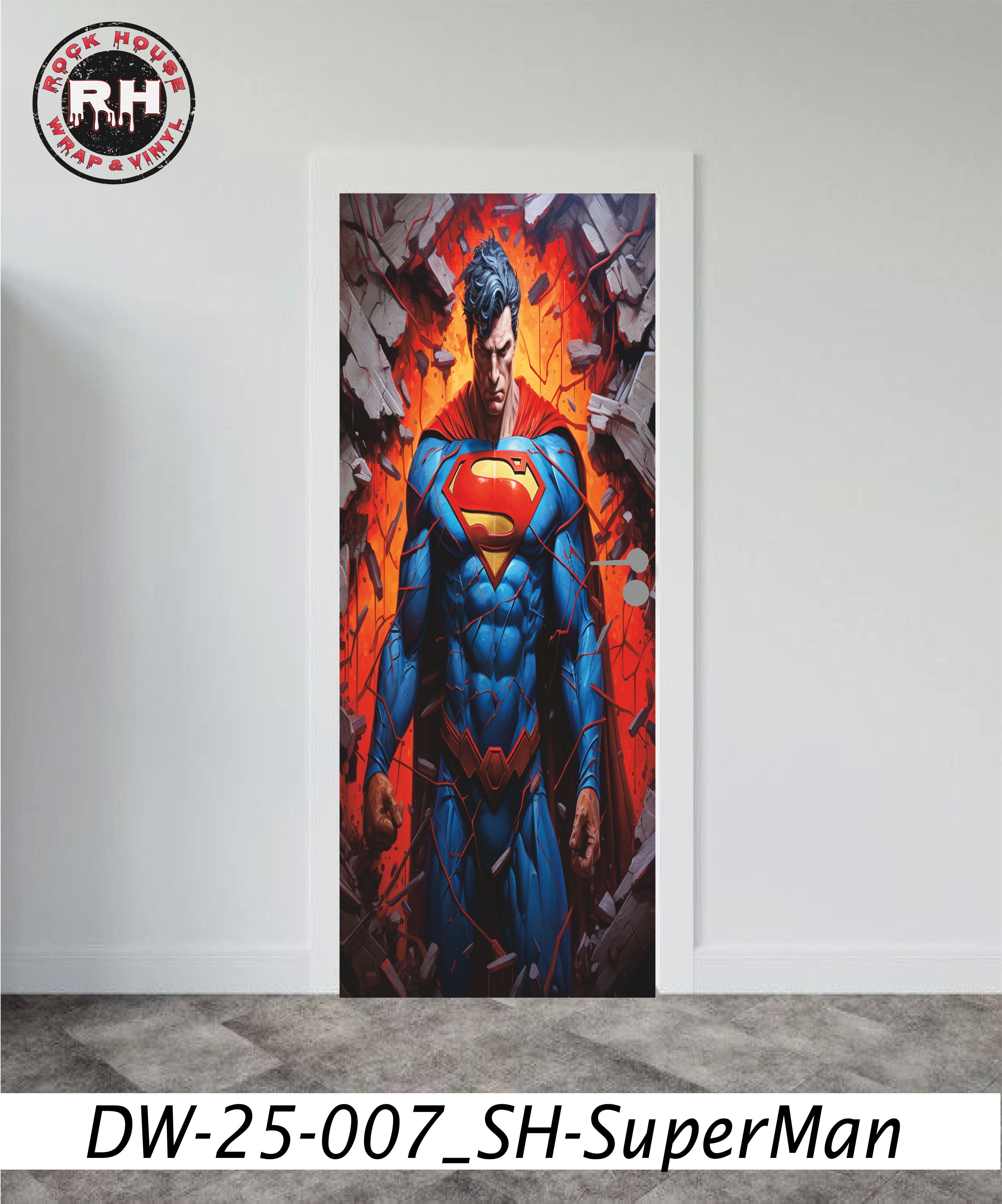 Door Mural _ Superheroes _Peel & Stick, Door Wrap,  Decals Removable, Self Adhesive Vinyl Wrap for Door Wallpaper Decor
