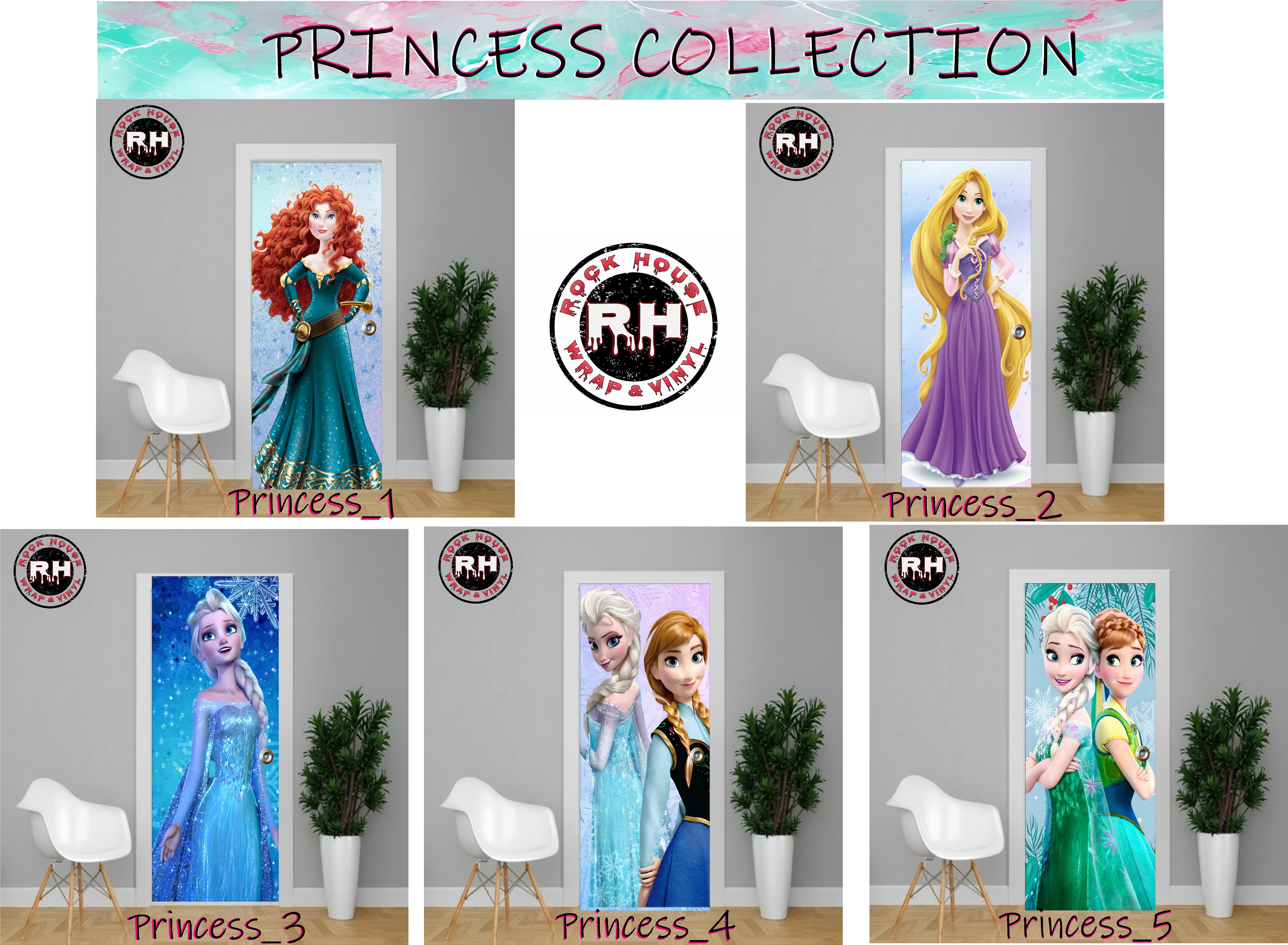 Door Mural _ Princess _Mural Peel & Stick, Door Wrap,  Decals Removable, Self Adhesive Vinyl Wrap for Door Wallpaper Decor