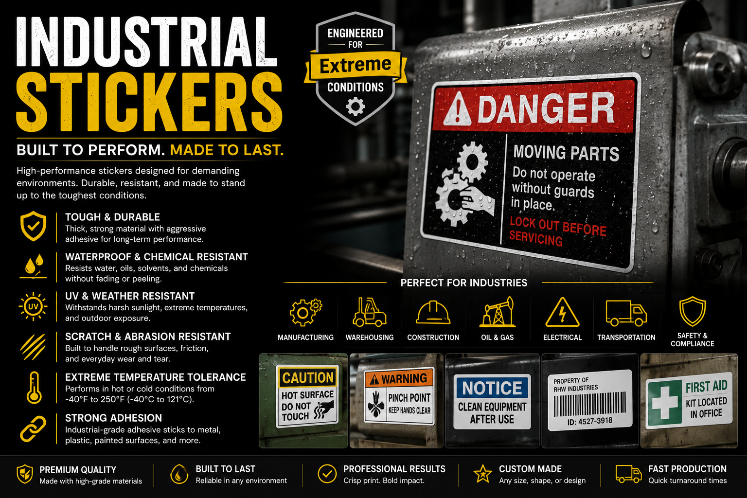 Industrial Strength Stickers | High-Tack Adhesive Vinyl