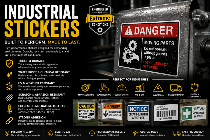 Industrial Strength Stickers | High-Tack Adhesive Vinyl