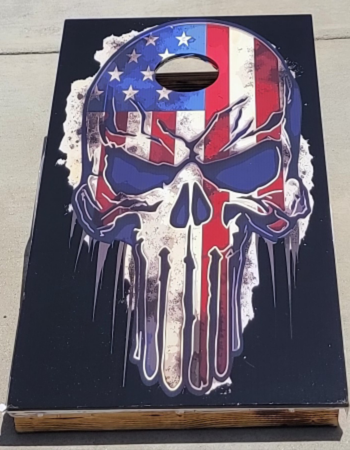 Cornhole Board Wraps(The Punisher USA #1))