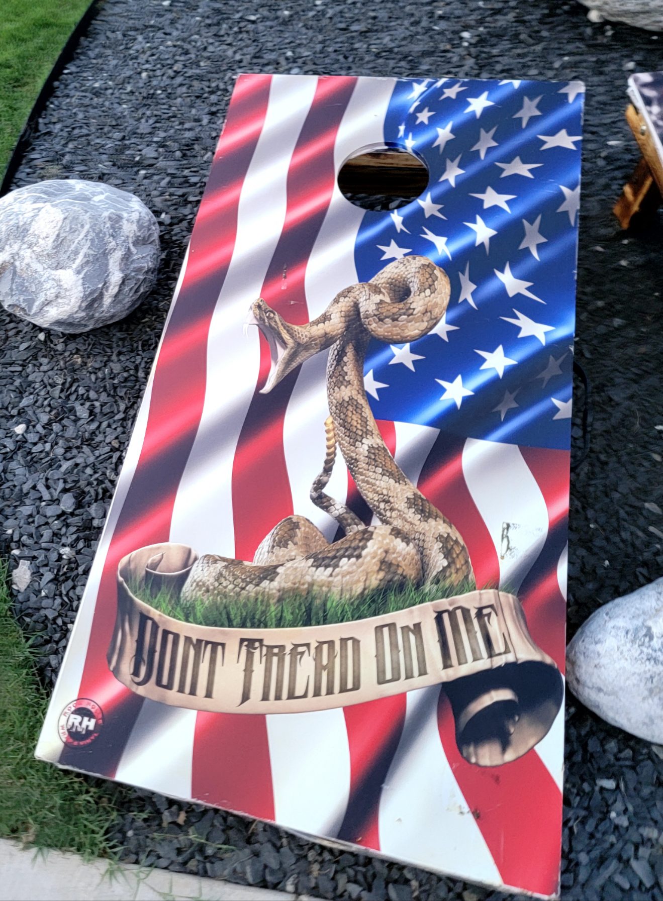 Cornhole Board Wraps(USA Dont Tread on me)
