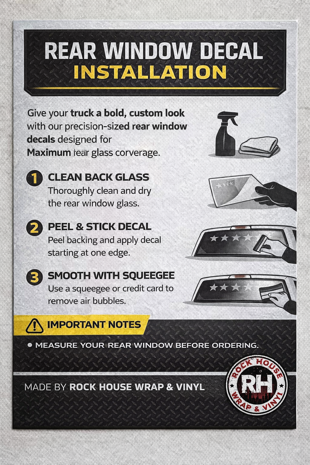 Rear Window Perf Decal for Cars, Trucks & Vans