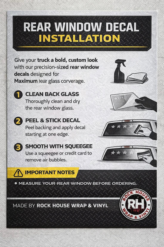 Rear Window Perforated Decal | Truck SUV Van Graphics