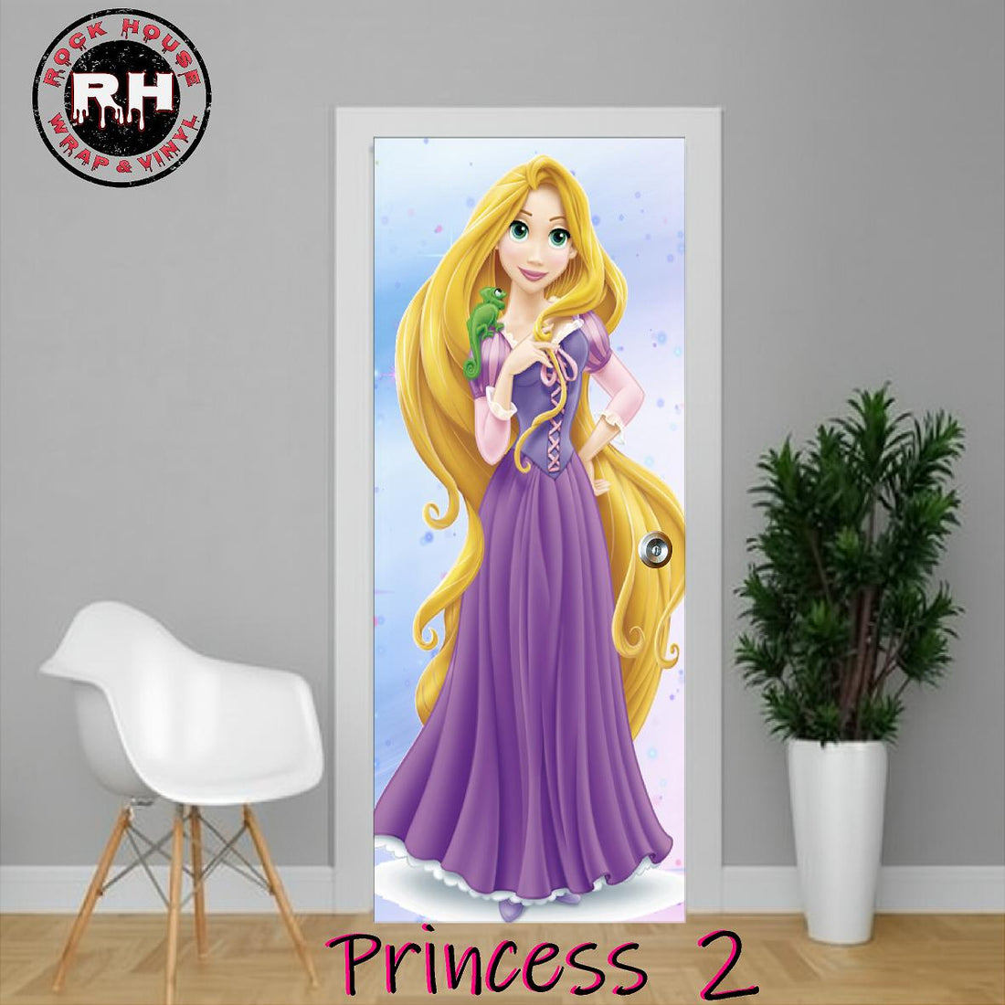 Door Mural _ Princess _Mural Peel & Stick, Door Wrap,  Decals Removable, Self Adhesive Vinyl Wrap for Door Wallpaper Decor