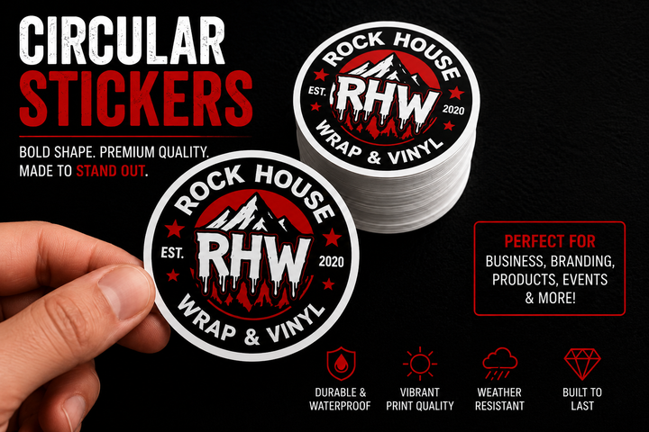 Circular Stickers | Waterproof Custom Round Vinyl Stickers