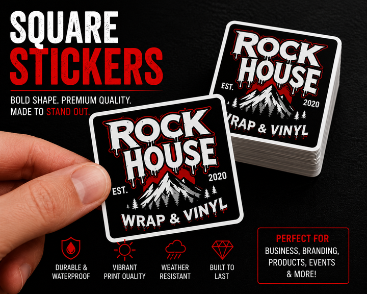 Square Stickers | Waterproof Custom Vinyl Stickers