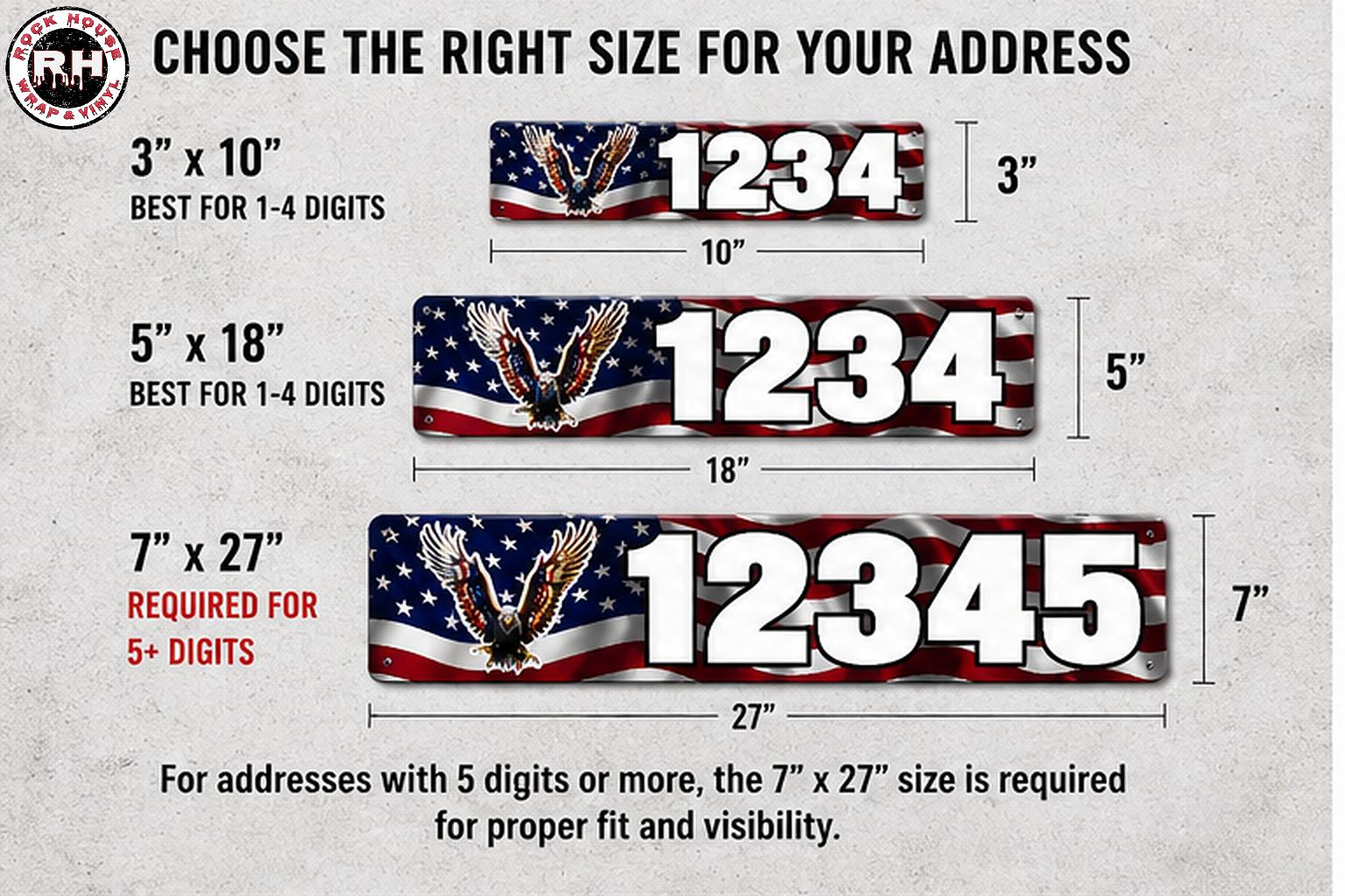 Reflective Curb Address Numbers, Custom Outdoor House Sign For Driveways