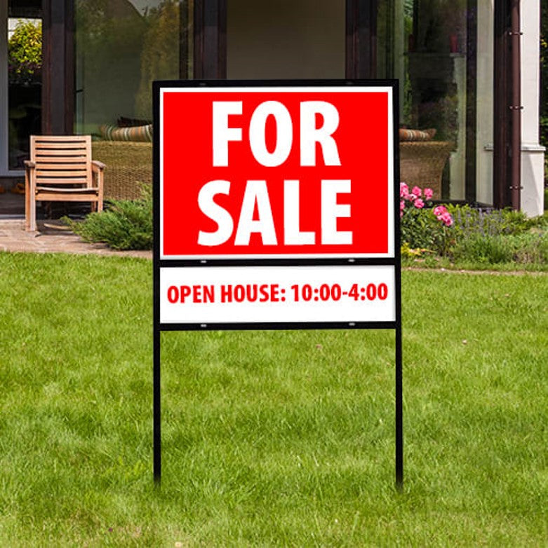 Real Estate H-Frame Sign Holder & Inserts