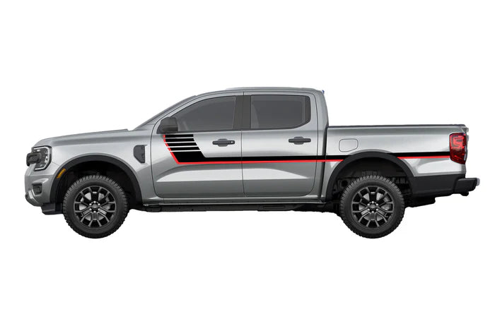 Retro-style double hash stripes decals and graphics compatible with Ford Ranger