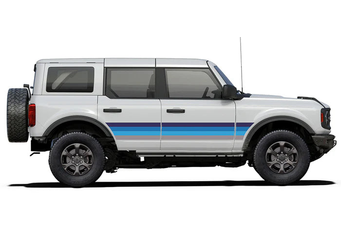 Retro themes side center graphics decals compatible with Ford Bronco