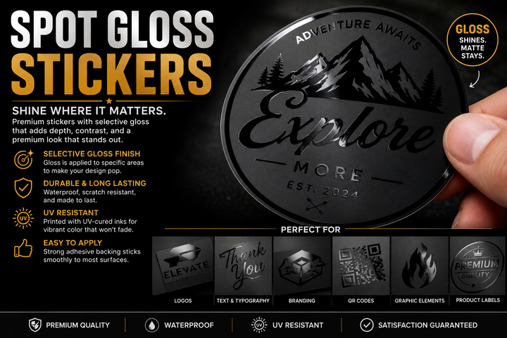 Spot Gloss Stickers | Premium UV Specialty Stickers