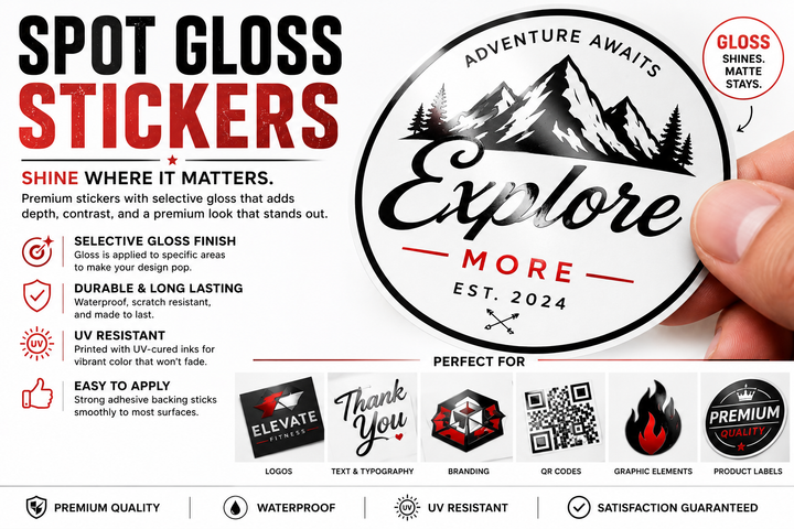 Spot Gloss Stickers | Premium UV Specialty Stickers
