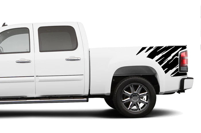 Shredded side bed decals graphics compatible with GMC Sierra 2007-2013