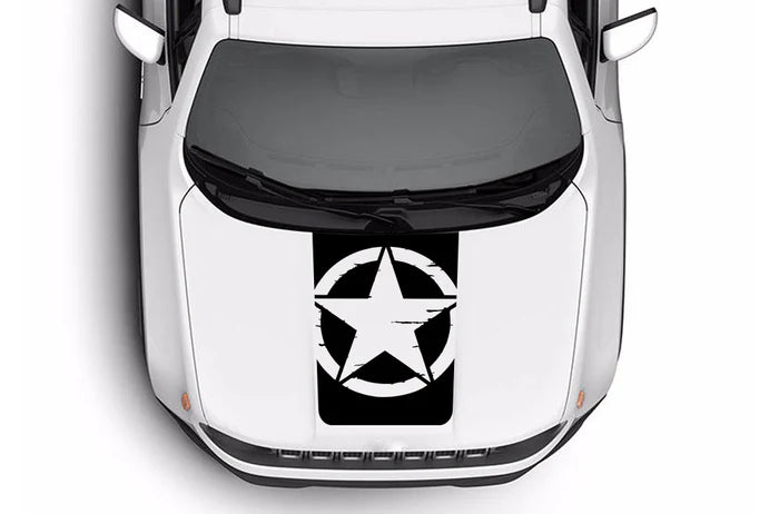 Shredded star hood decals graphics compatible with Jeep Renegade