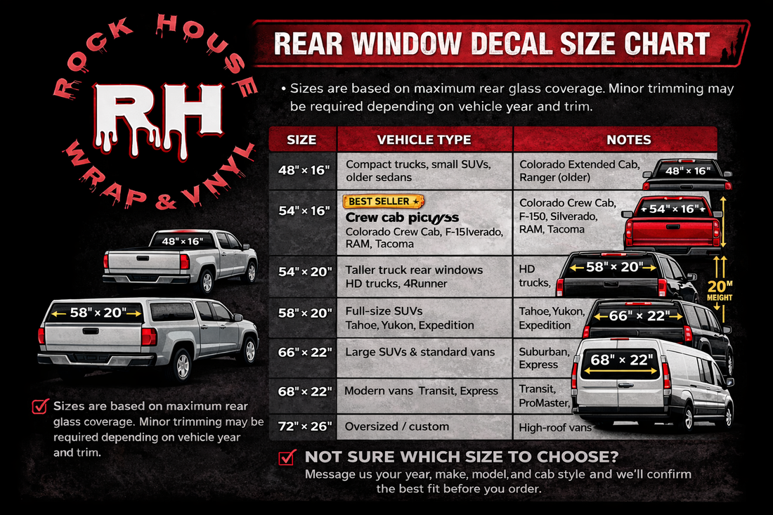 Rear Window Perf Decal for Cars, Trucks & Vans
