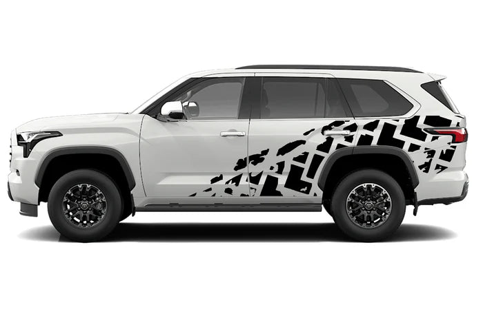 Tire truck side graphics decals compatible with Toyota Sequoia