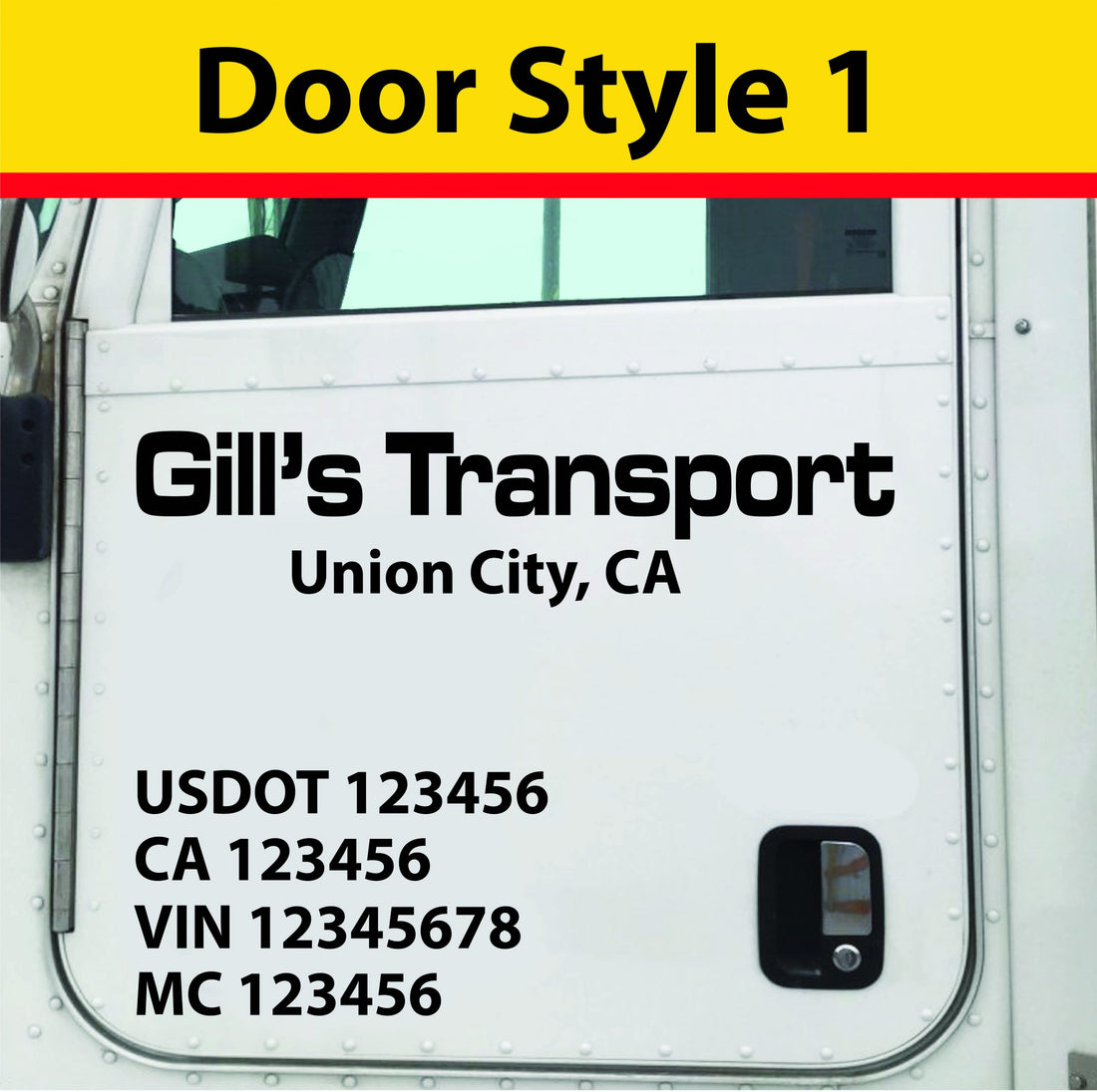 Large Truck Door Signage
