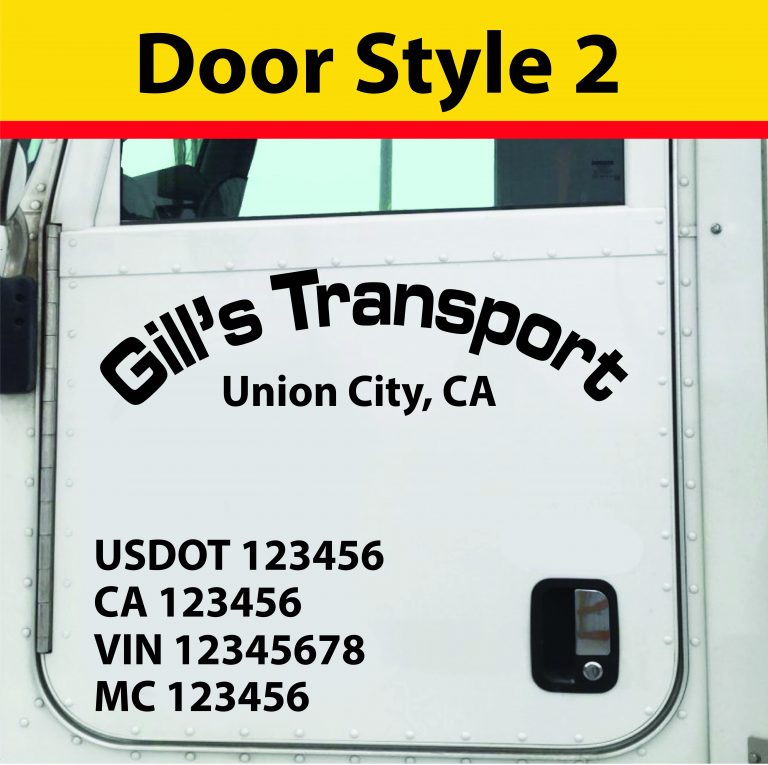 Large Truck Door Signage