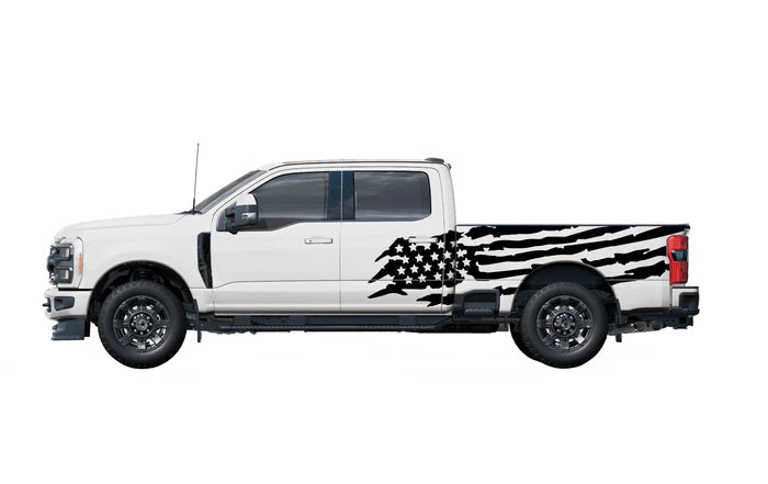 US flag side decals graphics compatible with Ford F250