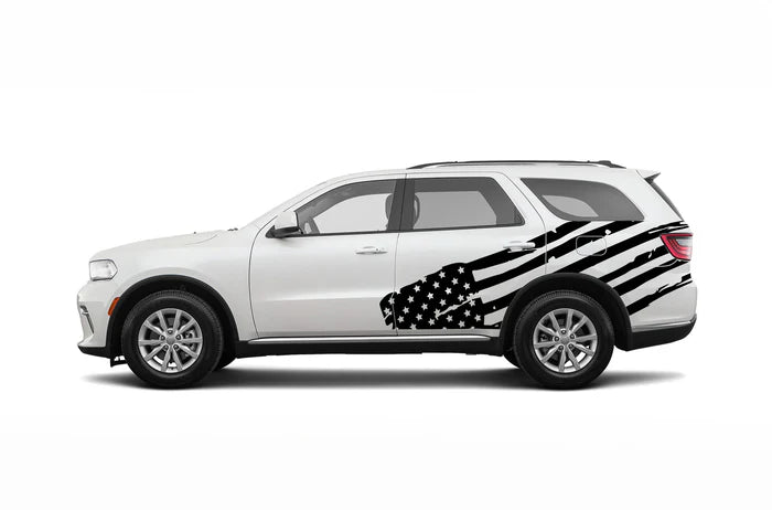 USA flag side decals graphics compatible with Dodge Durango