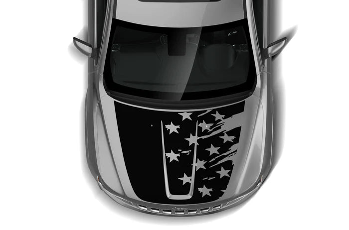 USA stars hood graphics decals compatible with Jeep Grand Cherokee 2011-2021