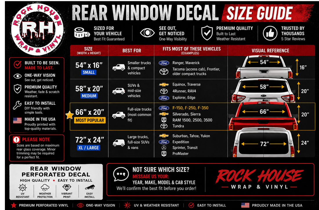 Rear Window Perforated Decal | Truck SUV Van Graphics