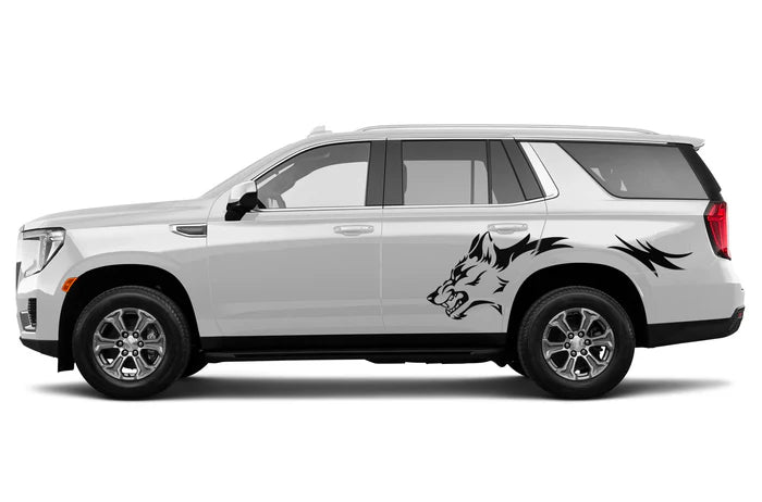 Wolf side graphics decals compatible with GMC Yukon