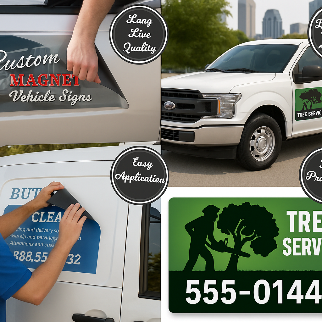 Magnetic Vehicle Signs, Set of 2 Custom Vehicle Magnets