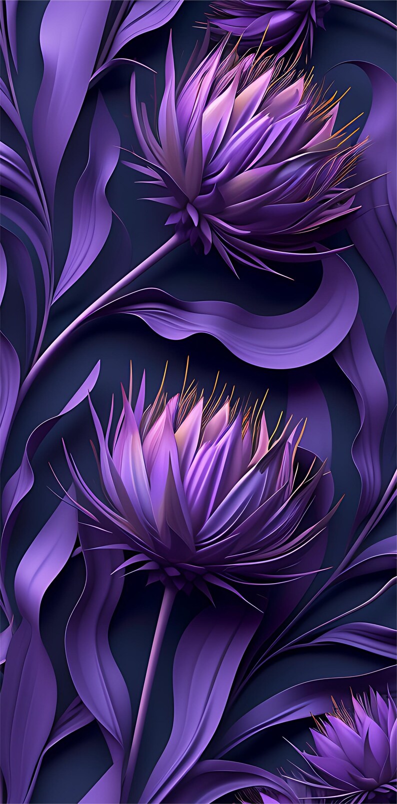Purple Floral Door Wrap – Peel and Stick Vinyl Door Decal