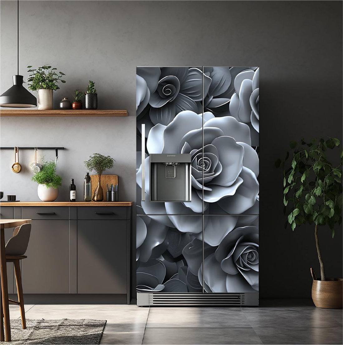 Floral_1 Fridge Cover – Available in Magnet or Vinyl | Multiple Piece Sets