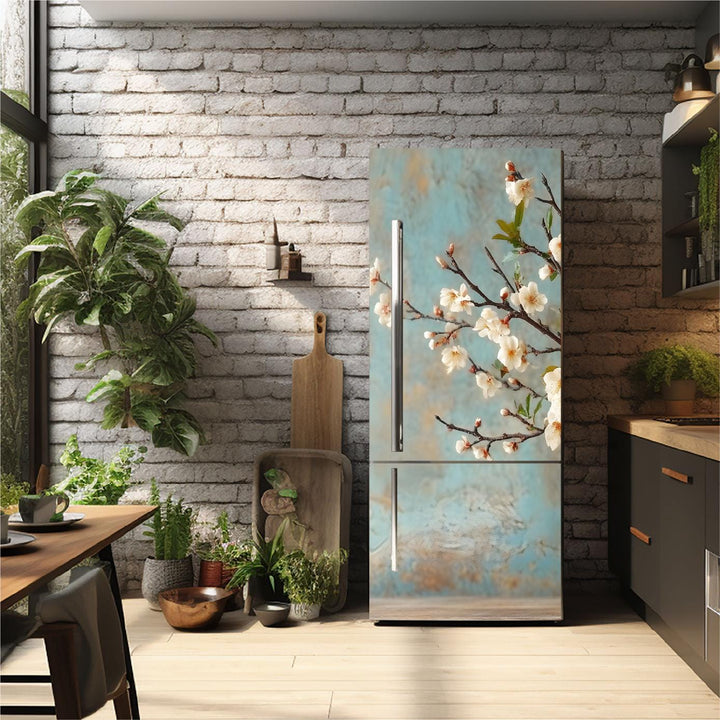 Floral_3 Fridge Cover Cherry Blossom – Available in Magnet or Vinyl | Multiple Piece Sets