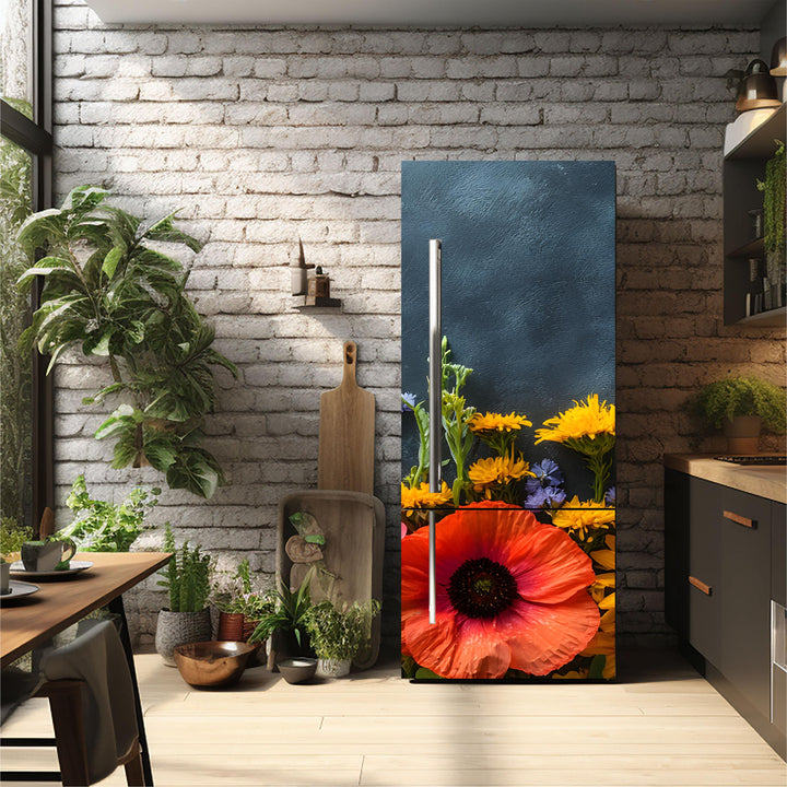Floral_5 Fridge Cover – Available in Magnet or Vinyl | Multiple Piece Sets