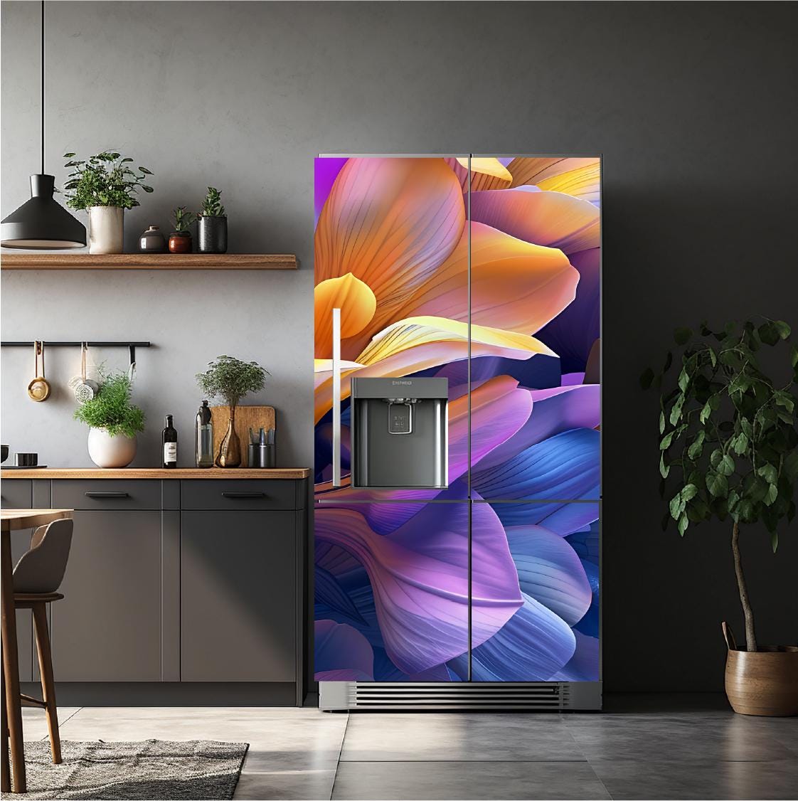 Floral_7 Fridge Cover – Available in Magnet or Vinyl | Multiple Piece Sets