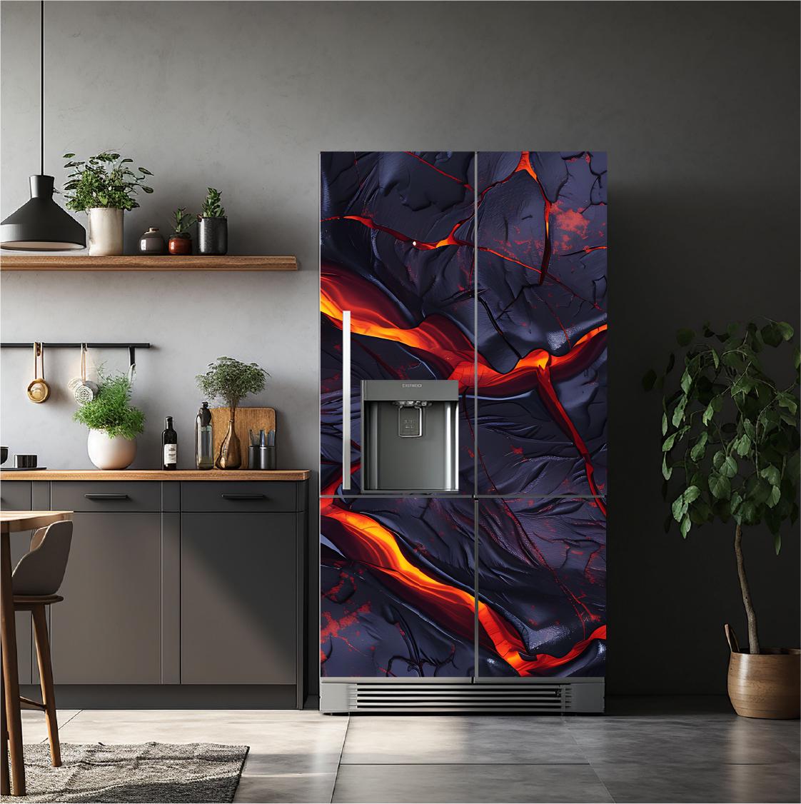 Lava_1 Fridge Cover – Available in Magnet or Vinyl | Multiple Piece Sets