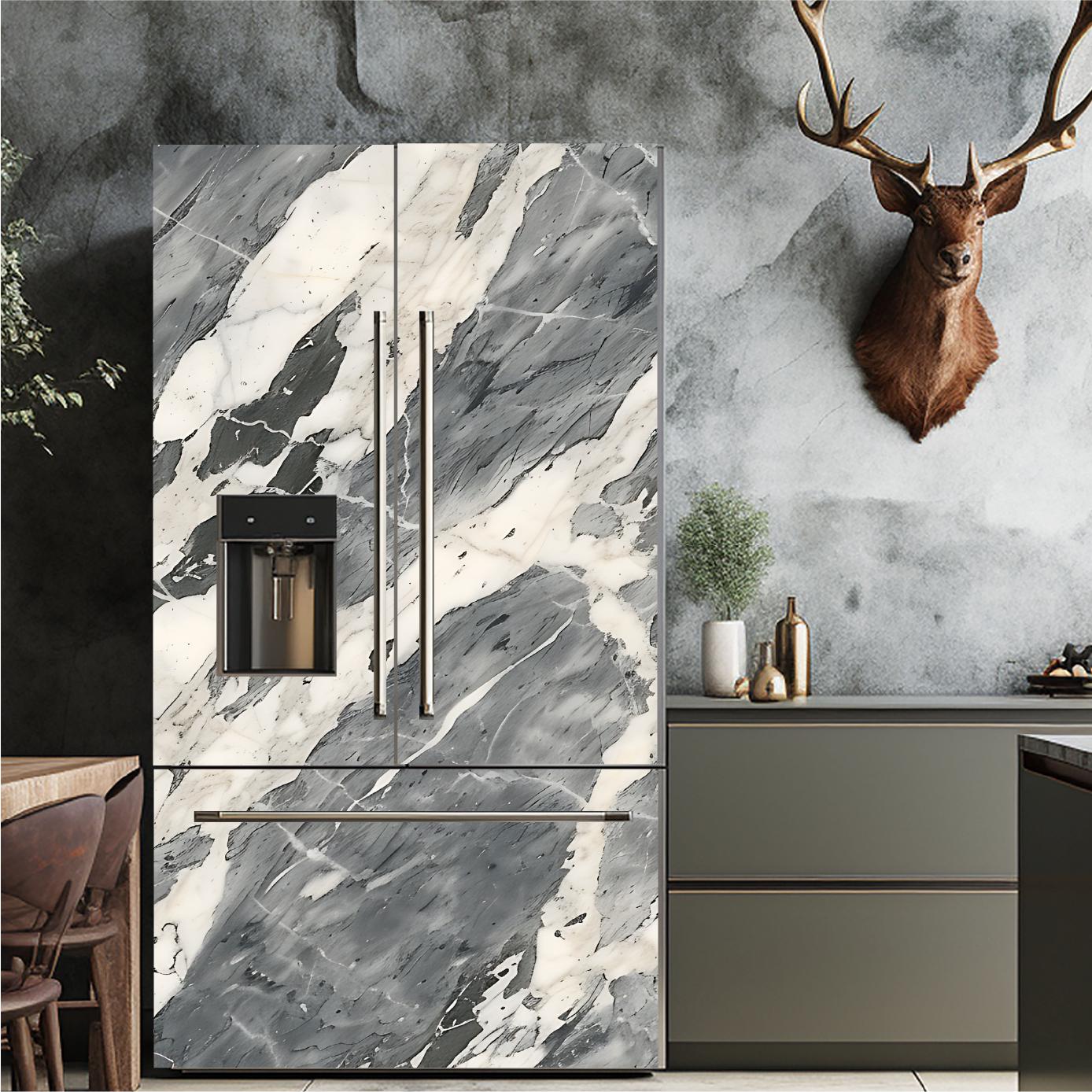 Marble_1 Fridge Cover – Available in Magnet or Vinyl | Multiple Piece Sets