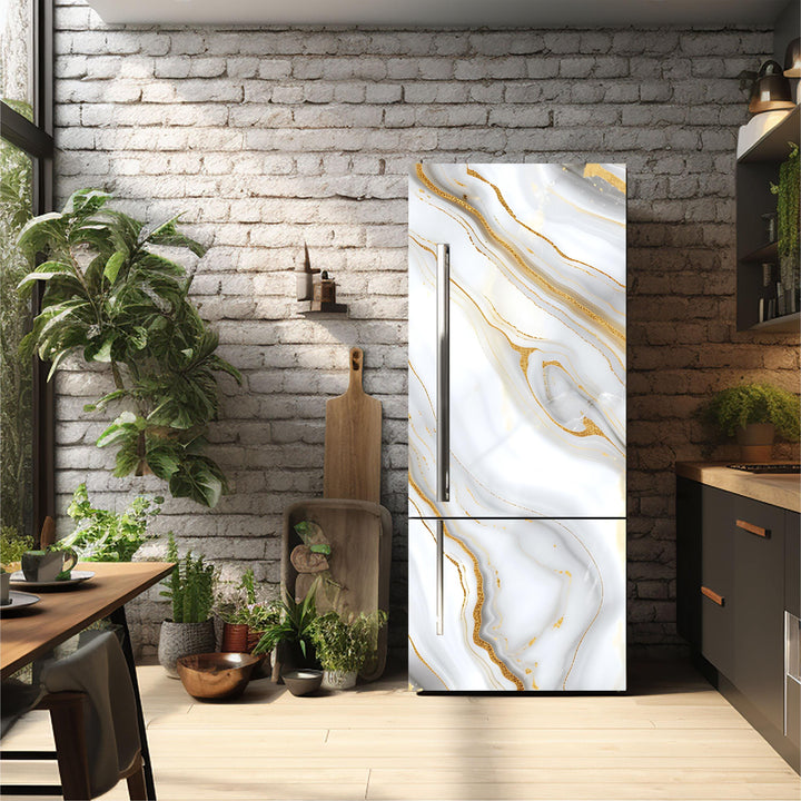 Marble_3 Fridge Cover – Available in Magnet or Vinyl | Multiple Piece Sets