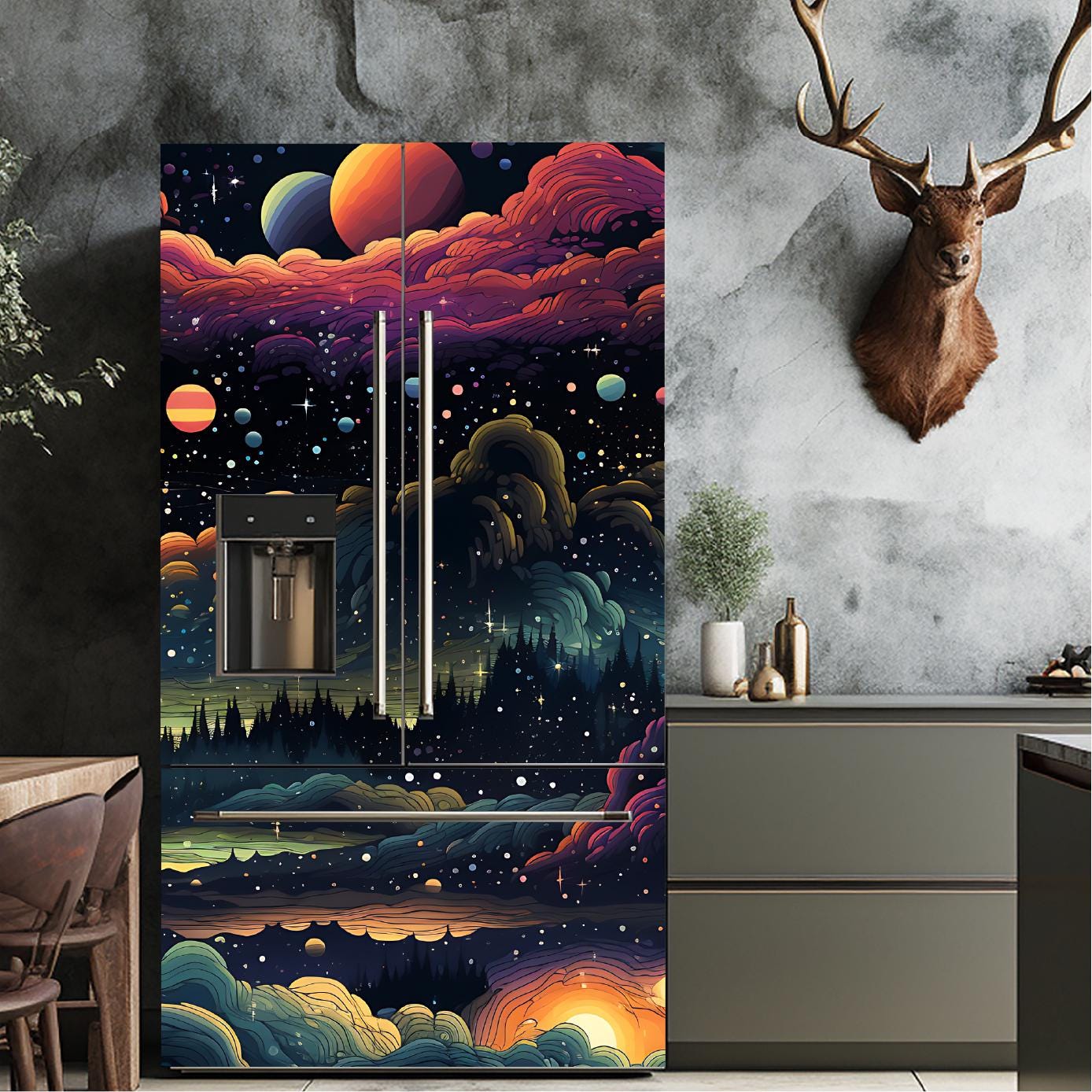 Space_1 Fridge Cover – Available in Magnet or Vinyl | Multiple Piece Sets